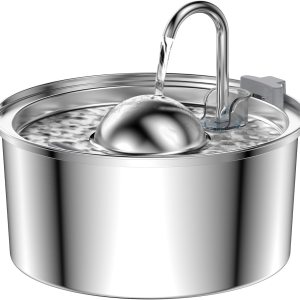 IHOUONE Fuente de agua para gatos fuente de agua de 108 oz3.2L para gatos en el interior, fuente de agua para gatos de acero inoxidable, súper IHOUONE Fuente de agua para gatos fuente de agua de 108 oz3.2L para gatos en el interior, fuente de agua para gatos de acero inoxidable, súper