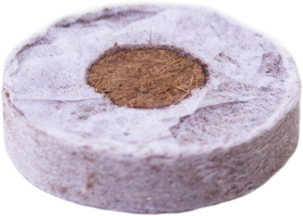 Pellets de inicio de semillas de coco puro con red de coco, 1.654 in, paquete de 500 unidades, sostenibles, renovables, sin modificar, superiores a