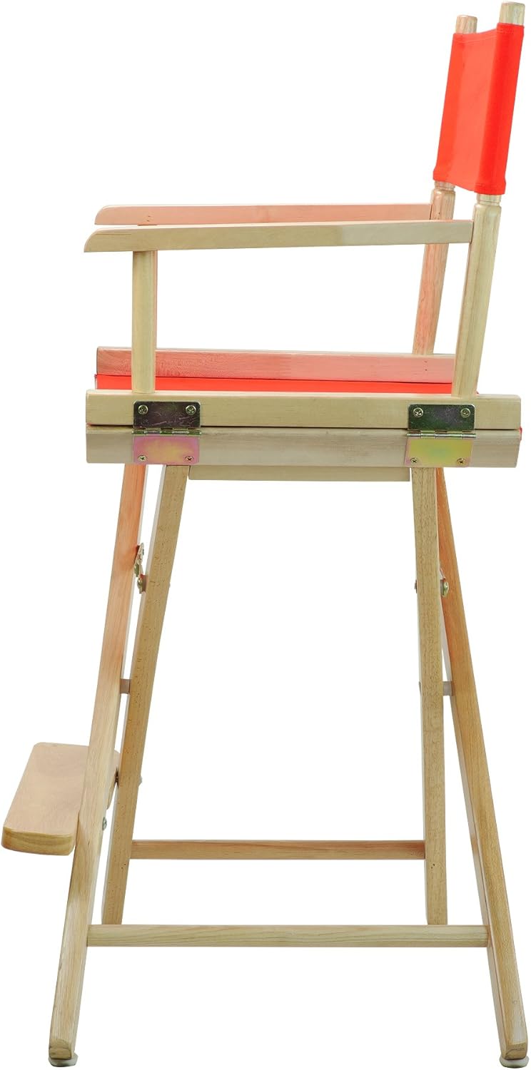 Casual Home – Silla de director de 24.0in, marco natural con lienzo naranja, altura de mostrador