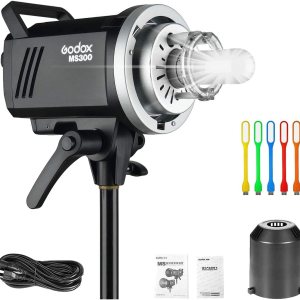 Godox MS300 300WS GN58 Flash Studio Strobe Monolight con montaje Bowens, sistema inalámbrico Godox 2.4G incorporado, tiempo de reciclaje de 0.1 Godox MS300 300WS GN58 Flash Studio Strobe Monolight con montaje Bowens, sistema inalámbrico Godox 2.4G incorporado, tiempo de reciclaje de 0.1