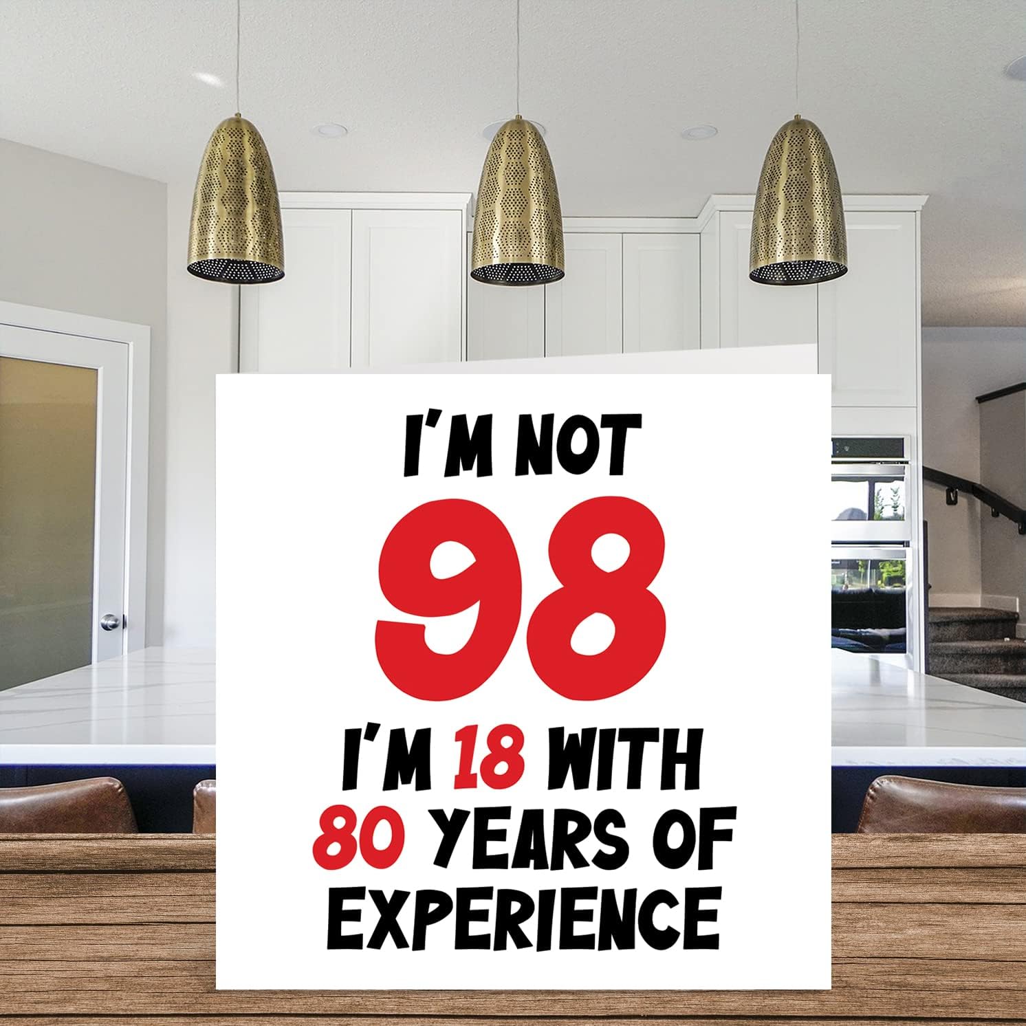 Tarjeta de cumpleaños número 98 para mujeres y hombres  Not 98 I’m 18 With 80 Years Experience  Divertida tarjeta de cumpleaños noventa y ocho