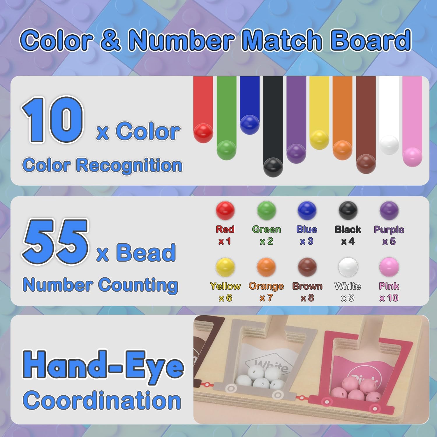 Montessori – Laberinto educativo de madera para clasificar y contar, regalo de aprendizaje para niños en edad preescolar, juguete de habilidades