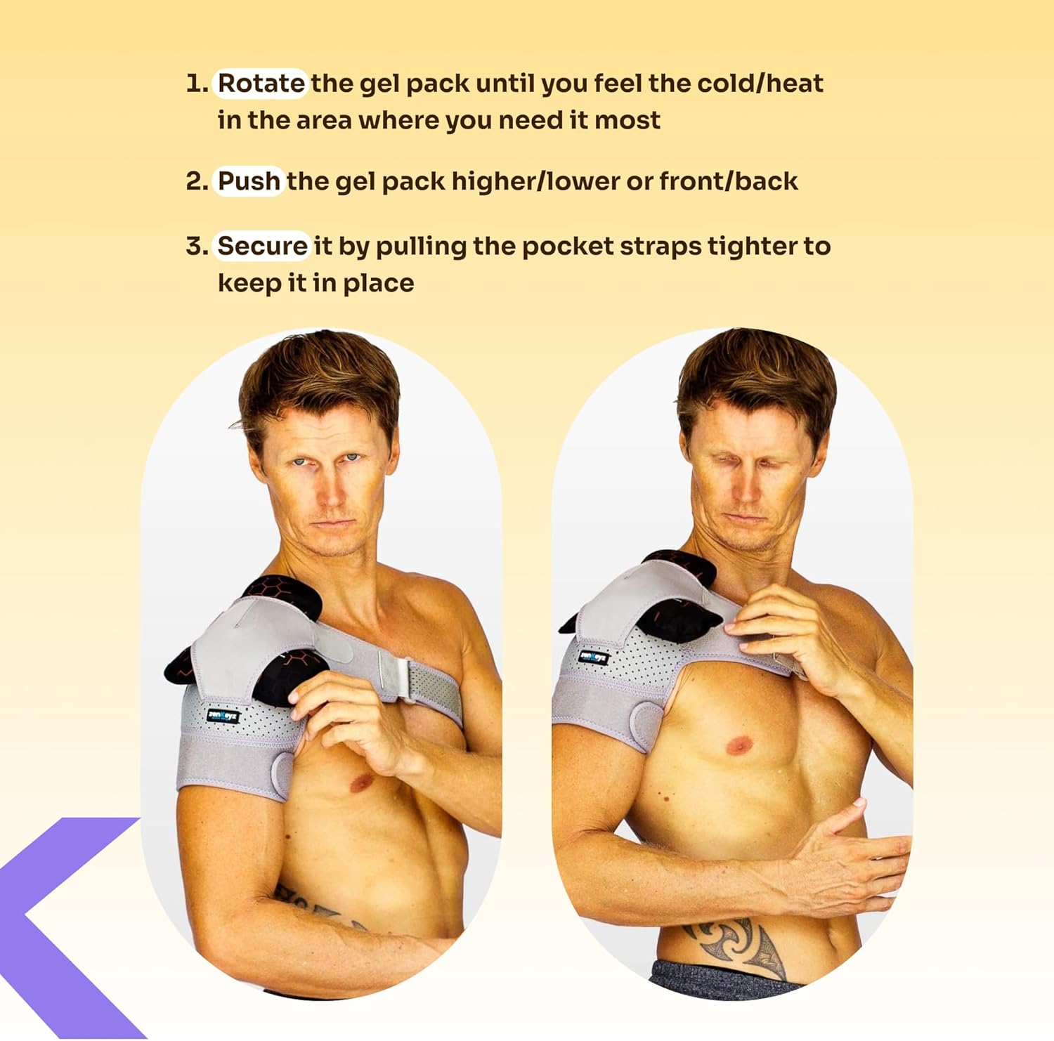 Paquete de hielo de gel para lesiones  Paquete reutilizable fríocaliente para cuello, hombro, rodilla, terapia de frío caliente para lesiones de