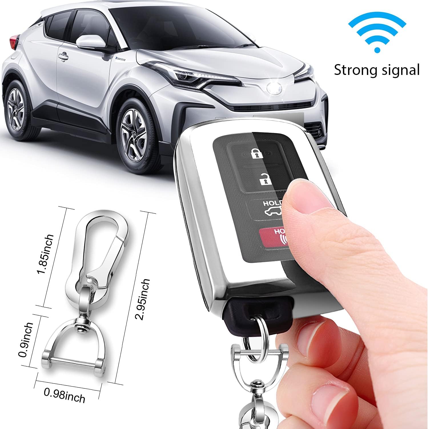 QBUC Funda para llavero Toyota con llavero de TPU de protección completa compatible con Toyota Tacoma 4Runner Sequoia Highlander Avalon Camry