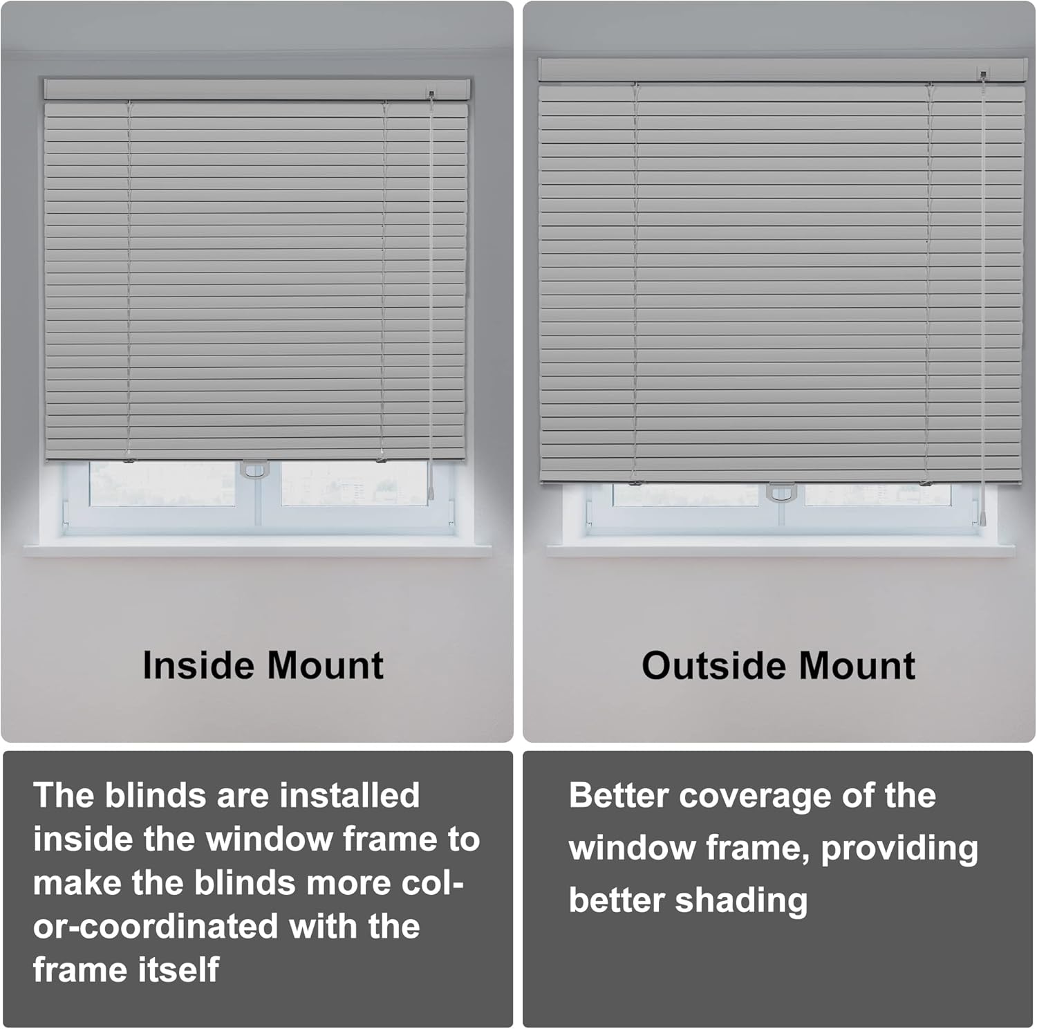 HOTSOON Mini persianas de aluminio para ventanas, sin cordón, para oscurecer la habitación, persianas venecianas horizontales de metal, de 1