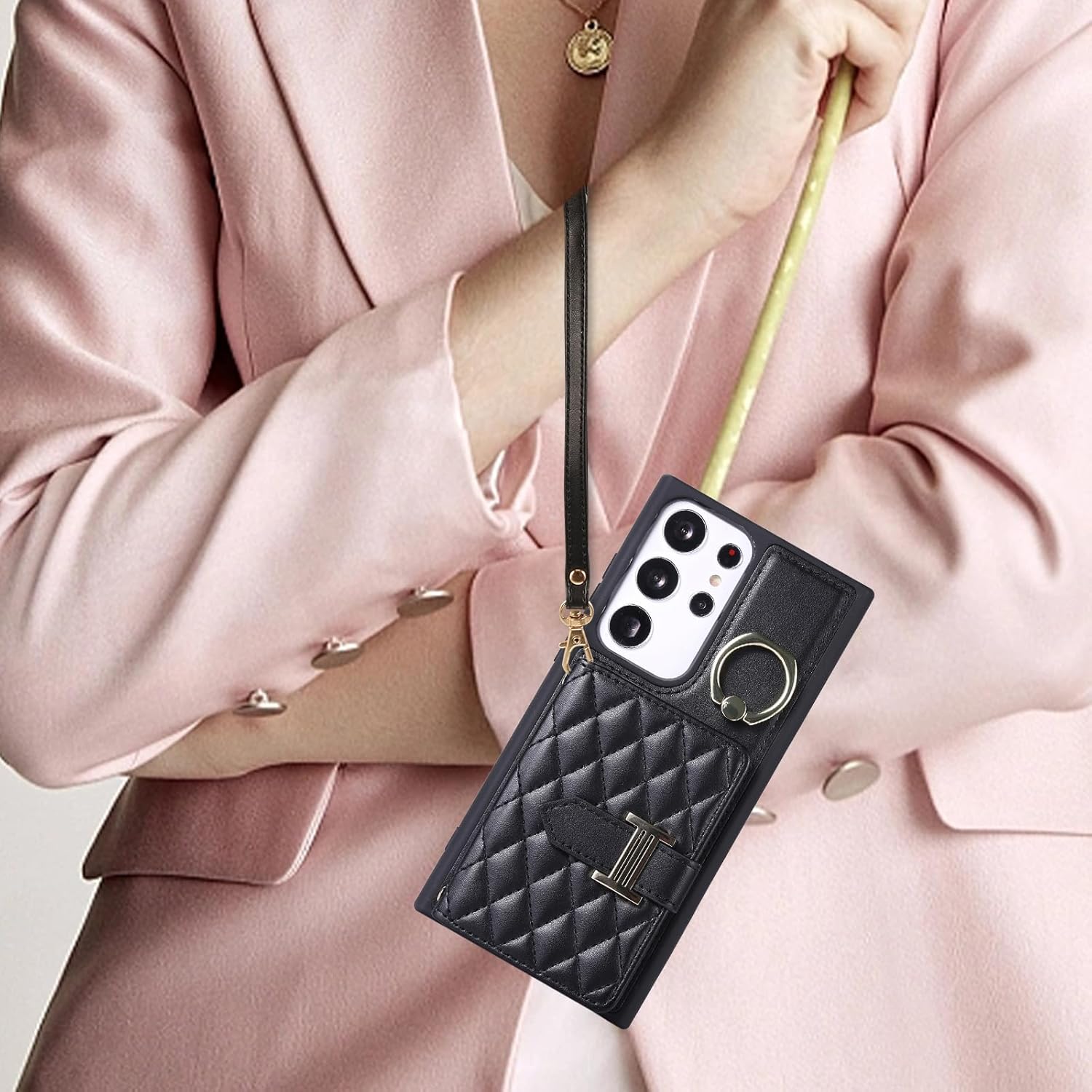 Asuwish Funda de teléfono para Samsung Galaxy S21 Ultra 5G Funda tipo cartera con protector de pantalla y soporte para anillo para tarjeta de