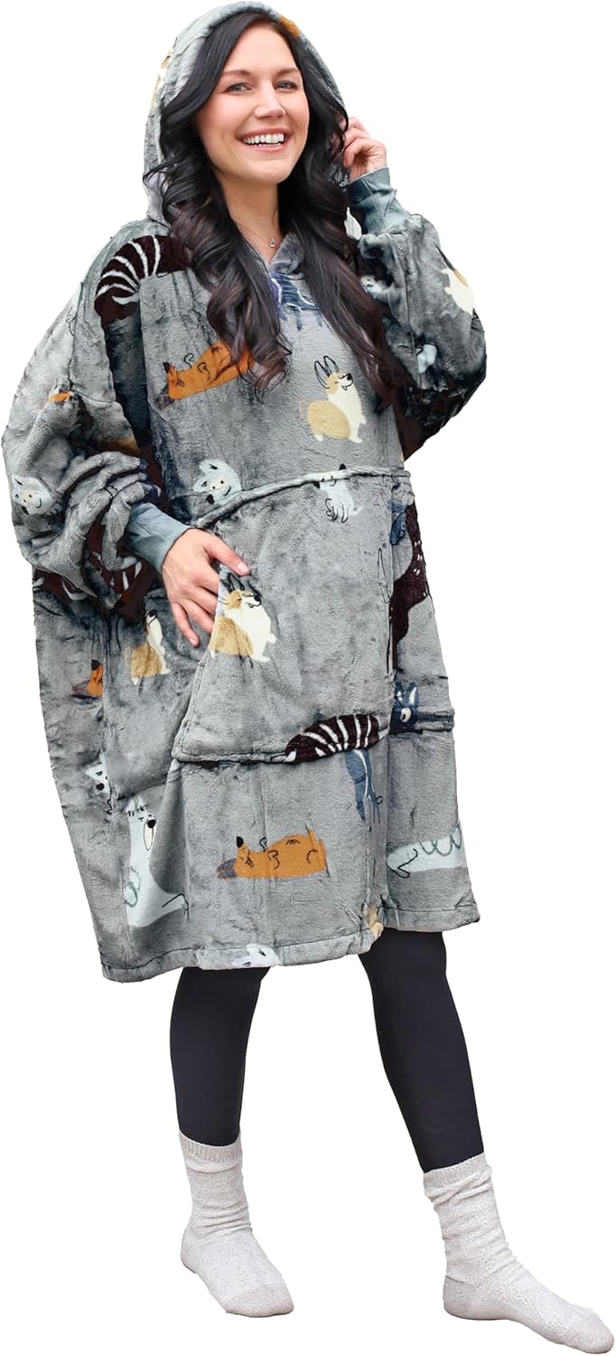 Catalonia Sudadera con capucha de gran tamaño, sudadera de forro polar con bolsillo frontal grande, para adultos, hombres y mujeres