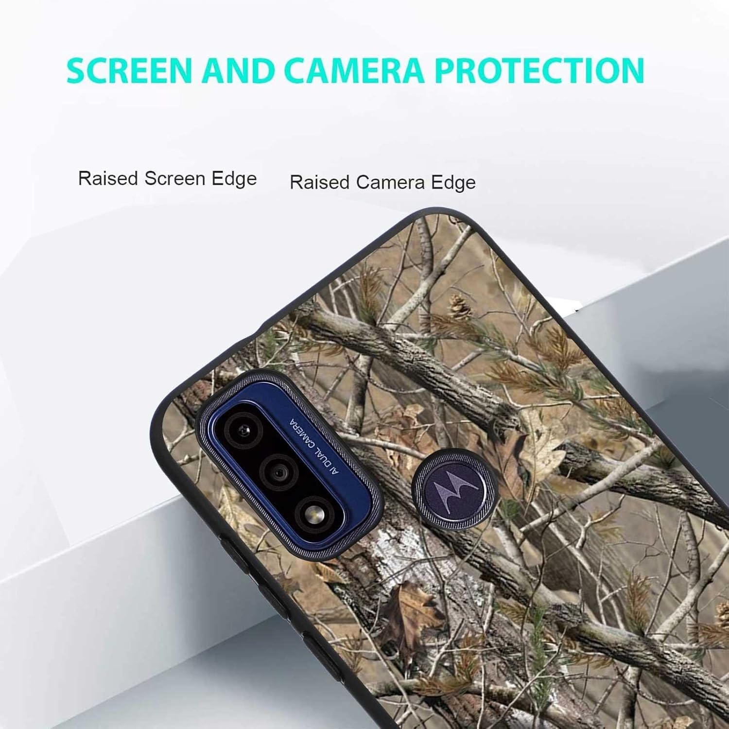 Compatible con Motorola Moto G Pure Camouflage Case, diseño de camuflaje de grano de madera vieja para moto, mujeres y hombres, funda protectora a