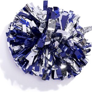 Anderson’s Pompón metálico azul real y plateado con mango de bastón, animadora, bailarina, cocteleras Anderson’s Pompón metálico azul real y plateado con mango de bastón, animadora, bailarina, cocteleras