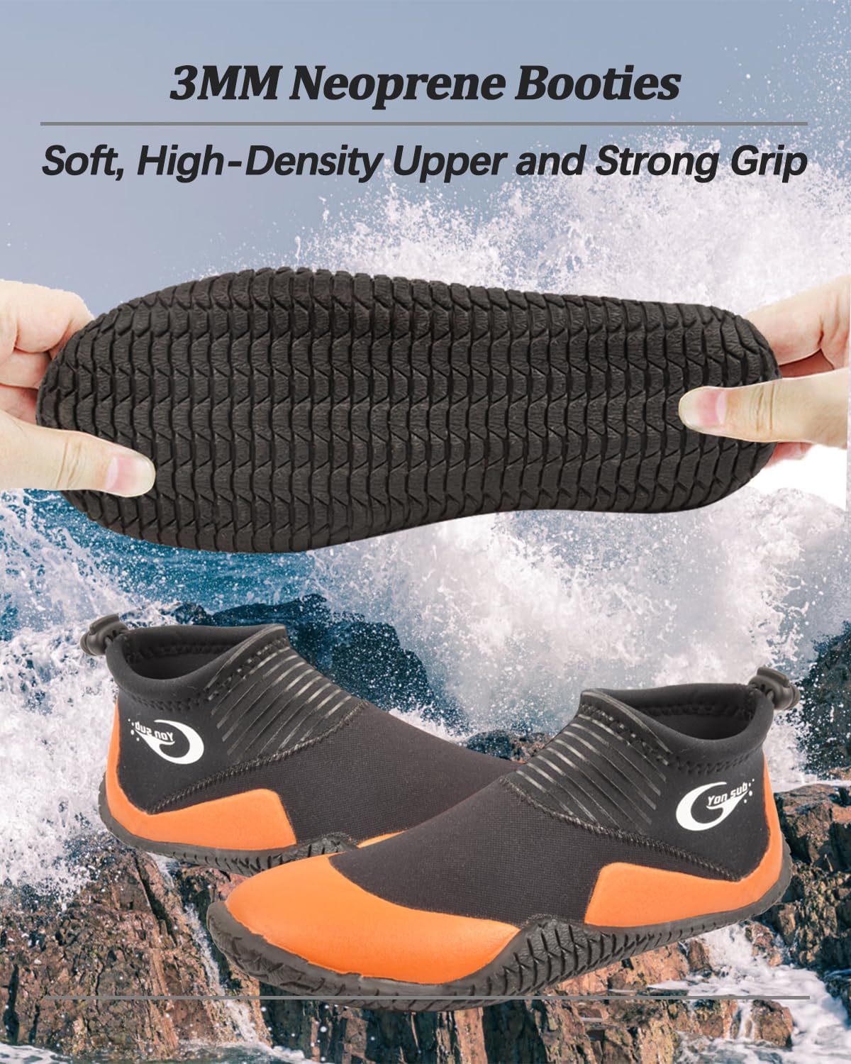 Botas de buceo de neopreno, botas de buceo, surf, para hombres y mujeres, 0.118 in, botas de vela con suela de goma antideslizante de alta calidad