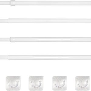 2 barras telescópicas de resorte ajustables para puerta, ventana, ducha, armario, puerta, baño, cortinas para colgar, sin necesidad de taladros, 2 barras telescópicas de resorte ajustables para puerta, ventana, ducha, armario, puerta, baño, cortinas para colgar, sin necesidad de taladros,