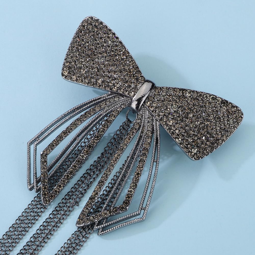 Pinza para el pelo de mariposa de cristal con diamantes de imitación de mariposa dorada con borla larga, pinza de mandíbula de mariposa de metal,