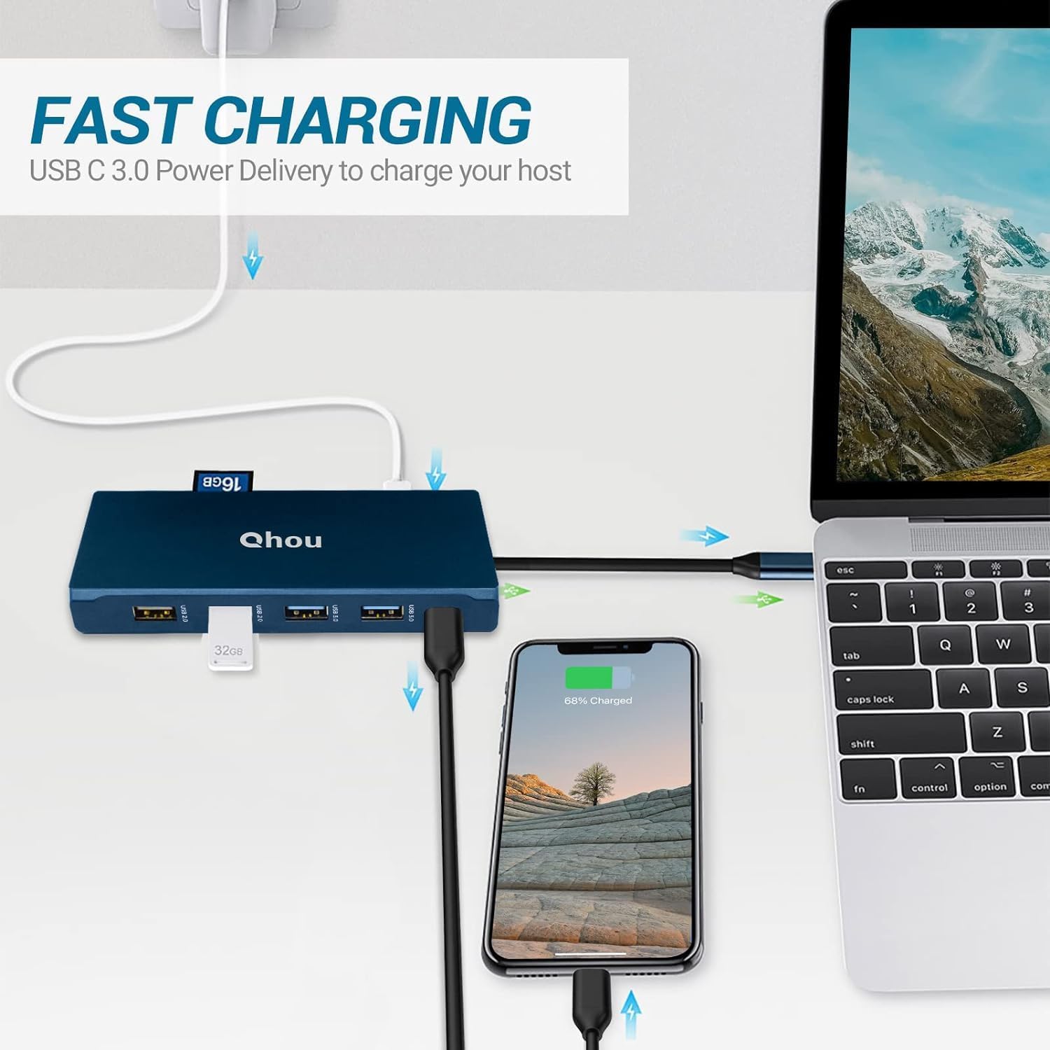 Estación de acoplamiento USB C con monitor doble, adaptador múltiple de pantalla triple USB C 13 en 1, concentrador portátil tipo C con 2 HDMI, VGA,