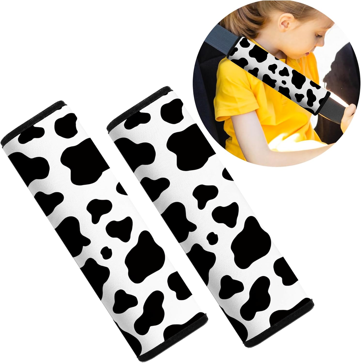 Funda para cinturón de seguridad de automóvil, paquete de 2 almohadillas suaves para cinturón de seguridad de automóvil para adultos y niños,