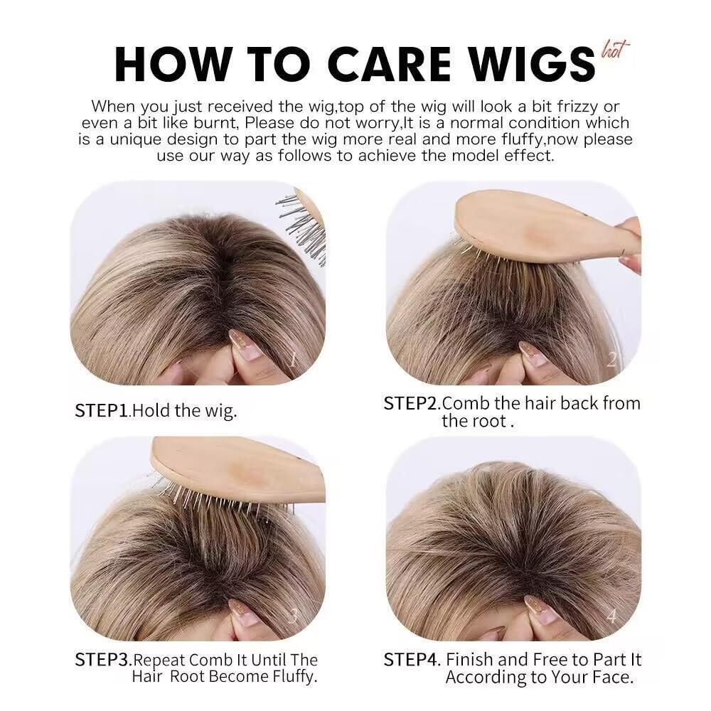 HAIRCUBE Peluca corta marrón mixta con fleco, pelucas de corte Pixie en capas para mujer, fibra sintética de memoria saludable, pelucas sin