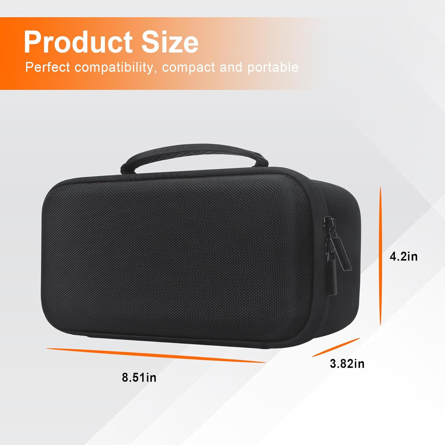 Canboc Estuche rígido de transporte para altavoz GPS Bushnell Wingman View Golf, bolsillo de malla para cables de carga y accesorios, negro+naranja