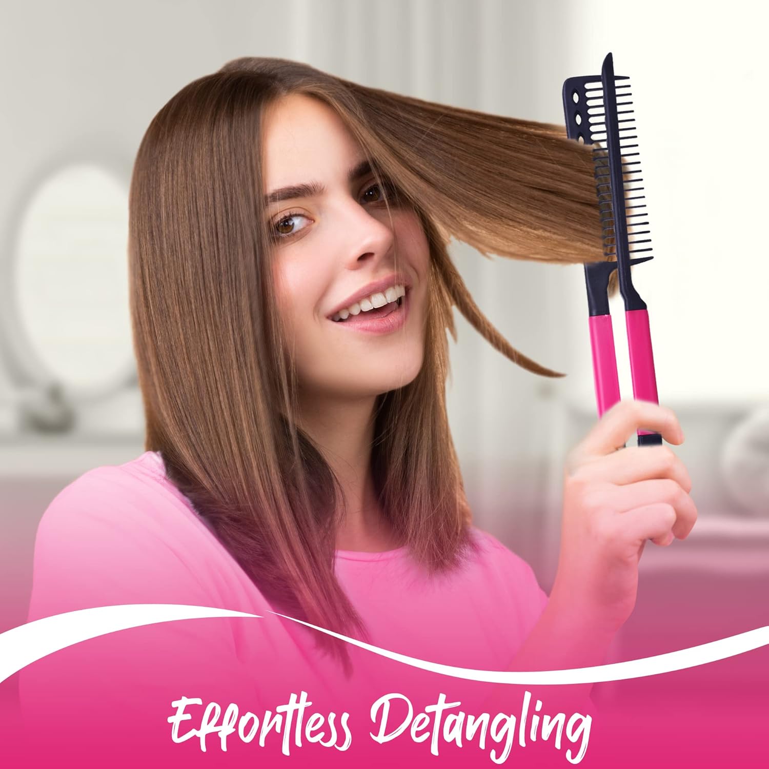Herstyler Peine alisador para el cabello – Peine de hierro plano para grandes tresses – Peine alisador de cabello con agarre – Peine para cabello