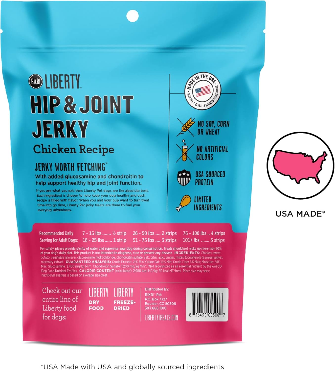 BIXBI Liberty Hip & Joint Chicken Jerky 5OZ