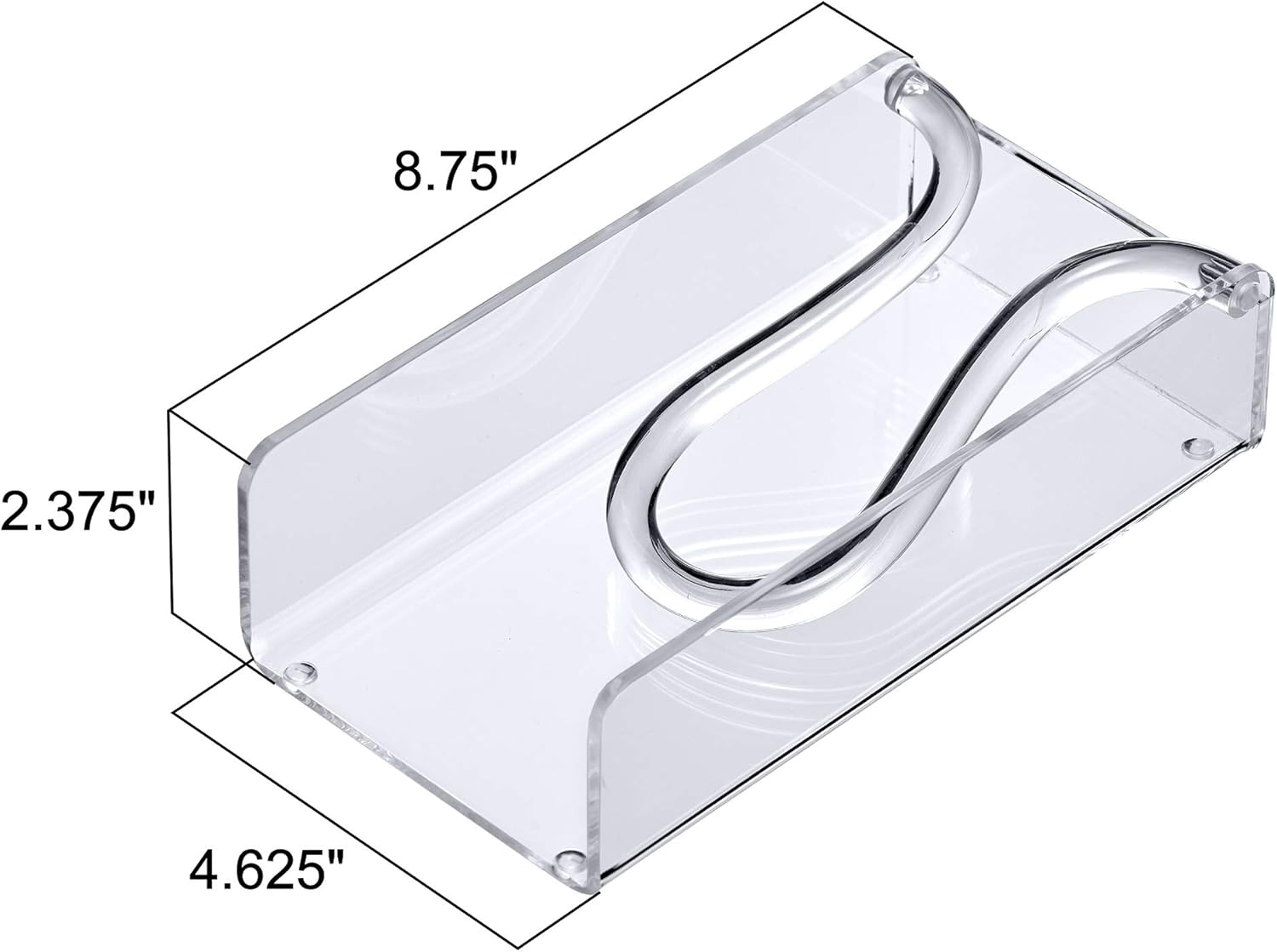 Amazing Abby Servilletero acrílico para toallas de invitados (8.5 x 4.5 pulgadas), dispensador de servilletas de plástico transparente con brazo
