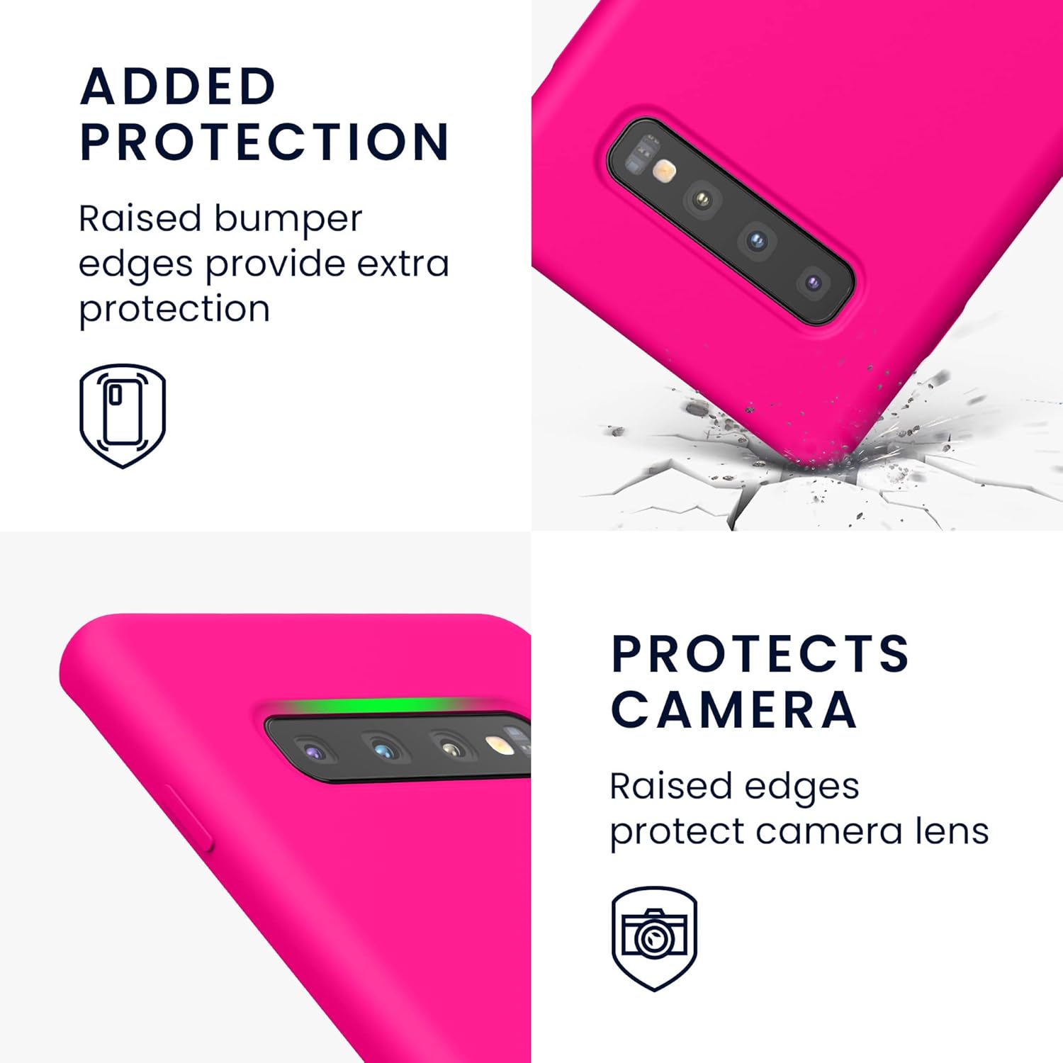 kwmobile Funda compatible con Samsung Galaxy S10 PlusS10+ – Funda de silicona TPU con acabado suave – Rosa neón