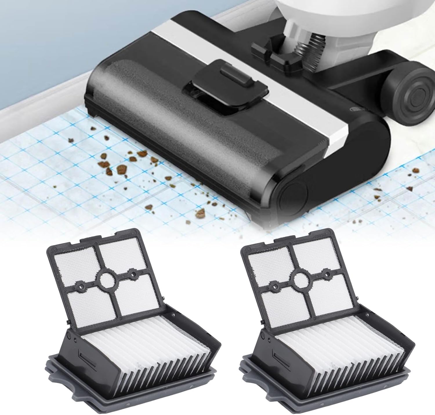 TOPINCN 4 filtros de aspiradora, filtros de repuesto para Tineco Ifloor 1.0 2.0LCD LED Aspiradora Accesorios