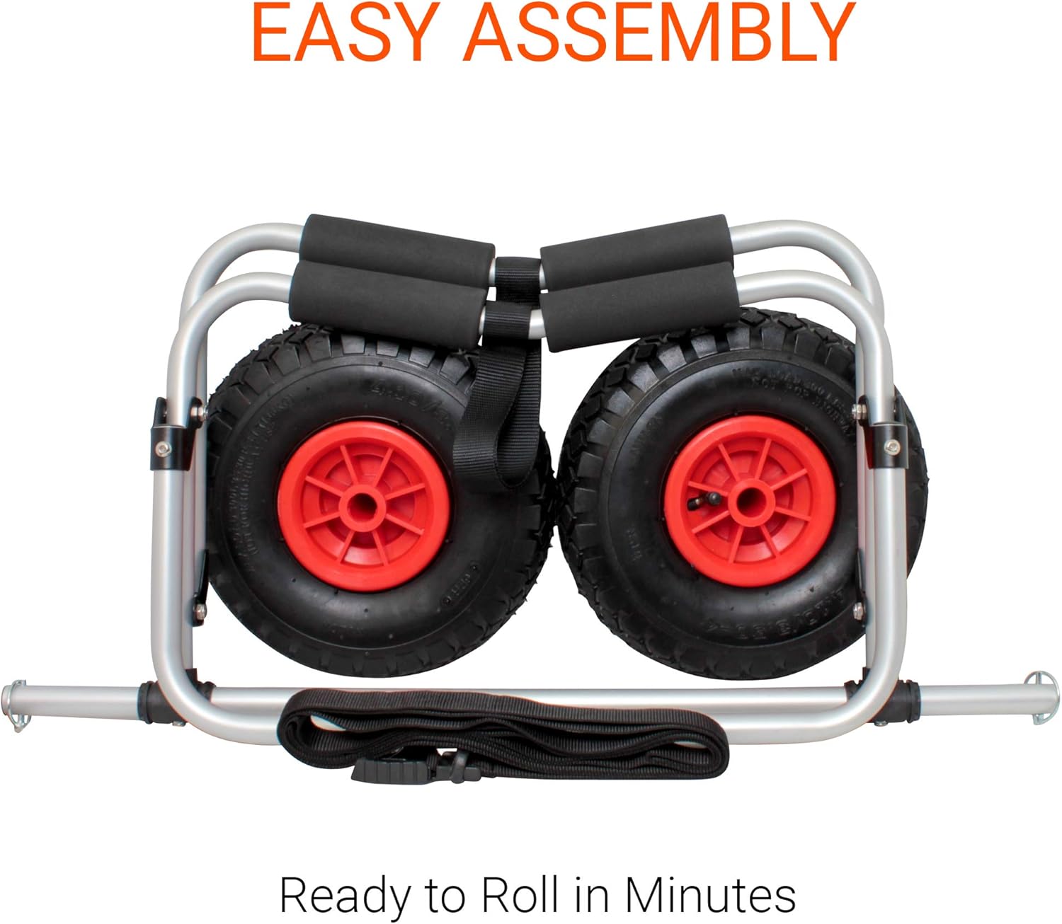 BKC UH-KC271 Carrito de dos ruedas para kayaks, tablas de remo de pie, canoas – Fácil transporte por tierra en el lago, playa o embalse