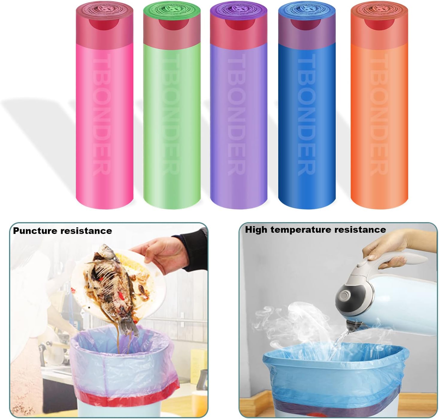 Samll – Bolsas de basura extragruesas y fuertes de 2.6 a 6 galones, bolsas de basura con cordón de 4 galones, bolsas de basura pequeñas sin perfume