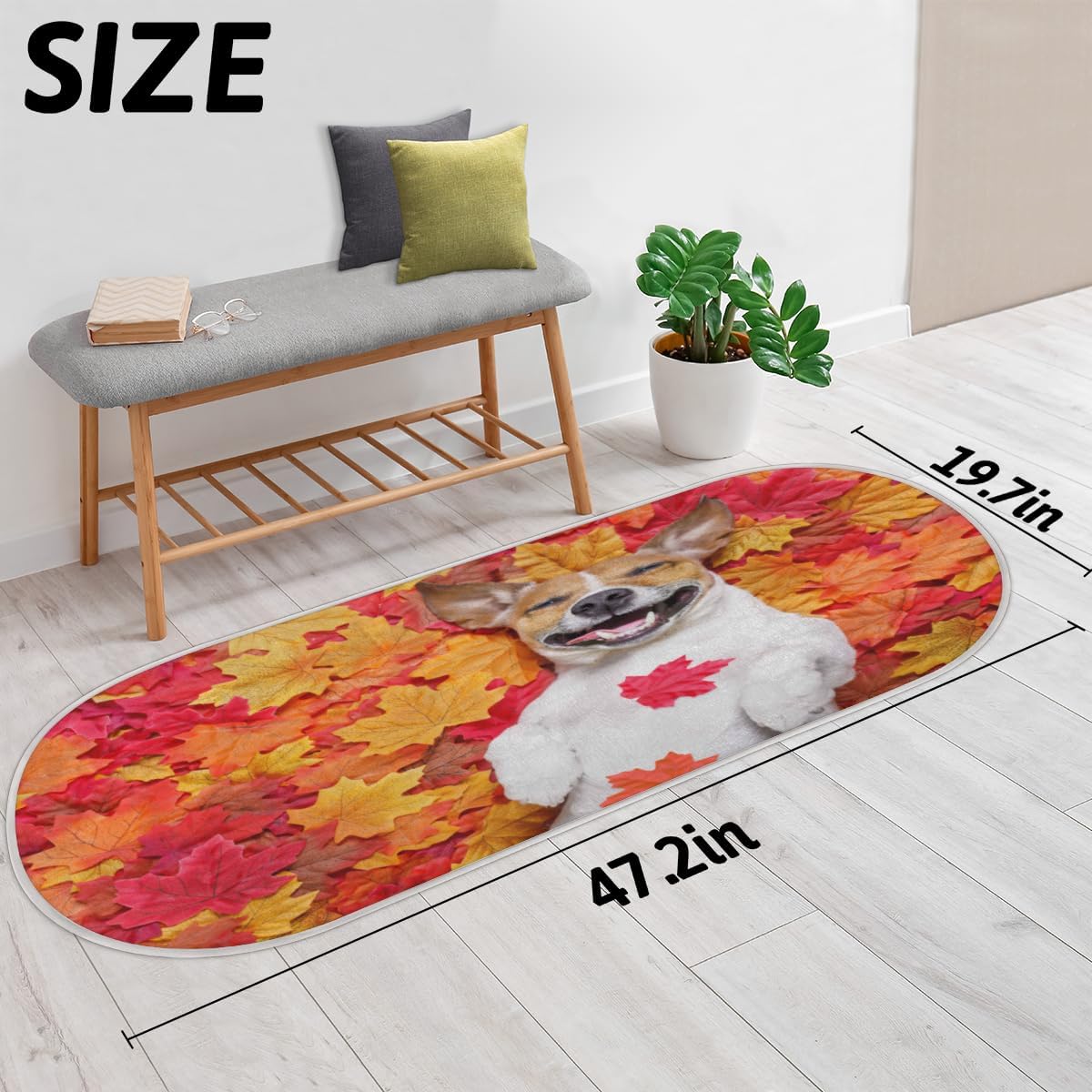 Maple Leaf – Tapete de baño de espuma viscoelástica para perro, suave, acogedor, absorbente de agua, antideslizante, tapete de baño de terciopelo