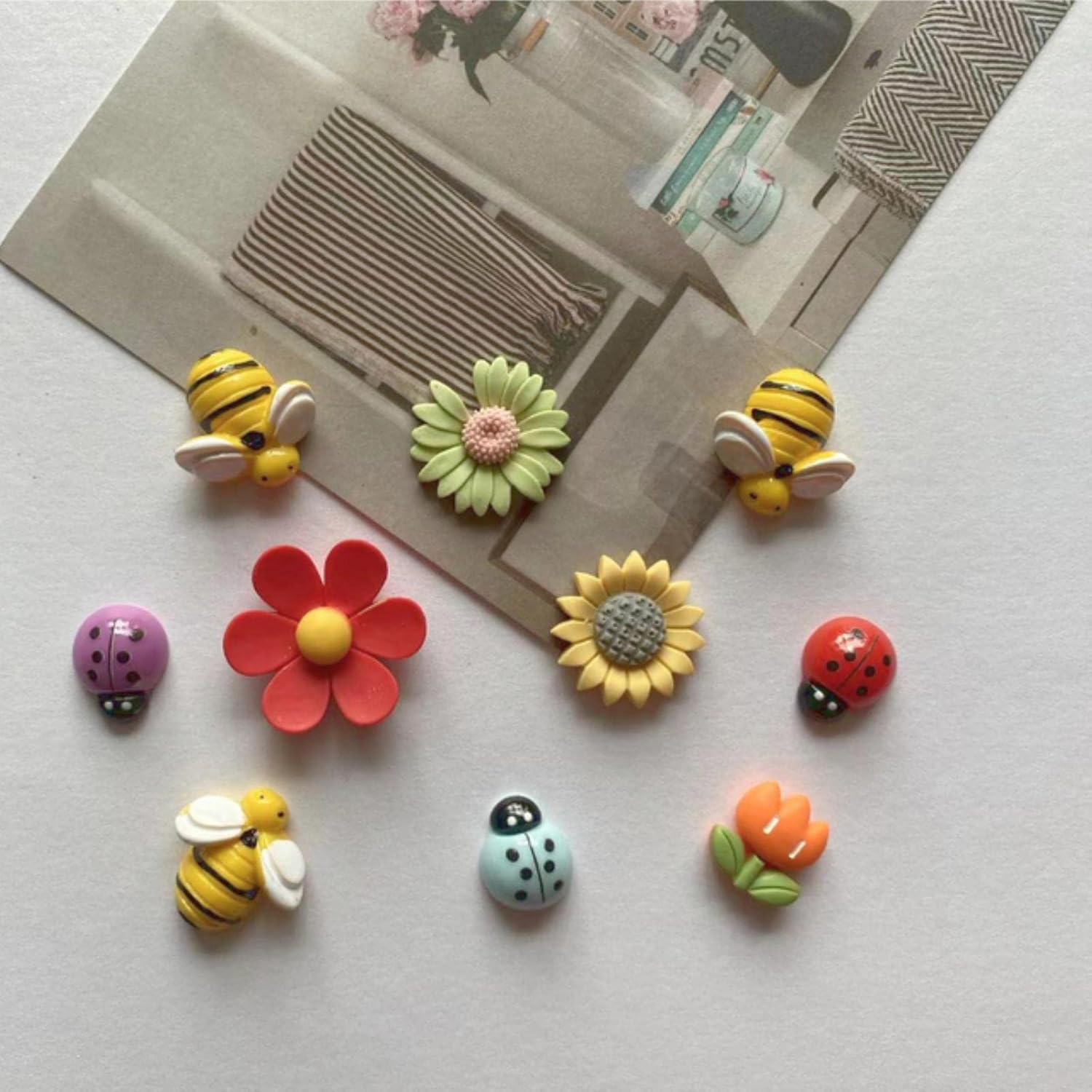 Imanes de resina helada para nevera, diseño coreano creativo, 3D, de dibujos animados, decoración del hogar, 10 Uds