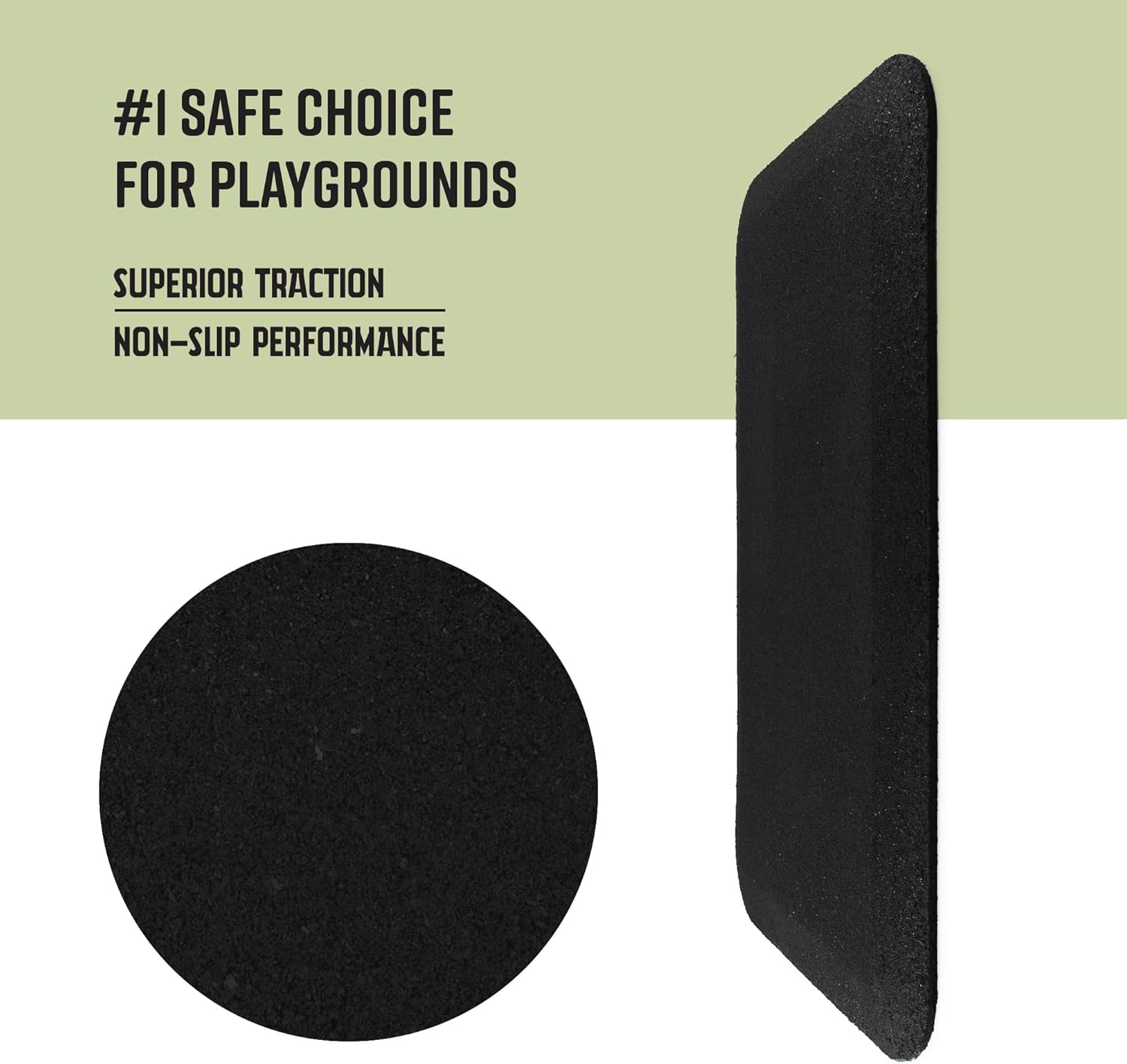 Playsafer Tapete de goma de seguridad para columpios y toboganes, 1 pulgada de grosor x 24 pulgadas de ancho x 40 pulgadas de largo (1 paquete,