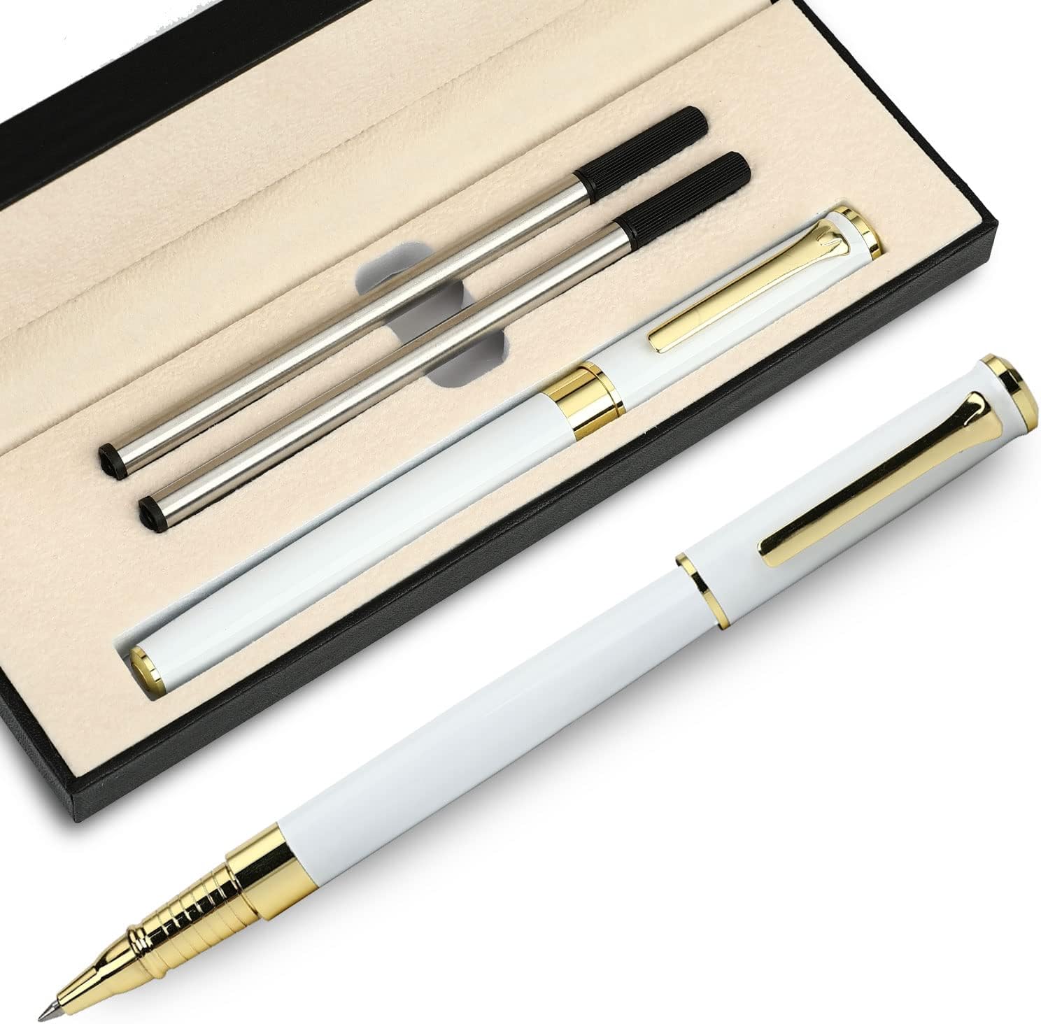 Bolígrafo de lujo, línea de recambio negro, ancho de 0.020 in, el mejor regalo de bolígrafo de oficina para hombres y mujeres, ejecutivo