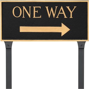 Placa de metal fundido con flecha – Letrero unidireccional con flecha – Letrero de pared o césped – Resistente a los rayos UV – Revestimiento en Placa de metal fundido con flecha – Letrero unidireccional con flecha – Letrero de pared o césped – Resistente a los rayos UV – Revestimiento en