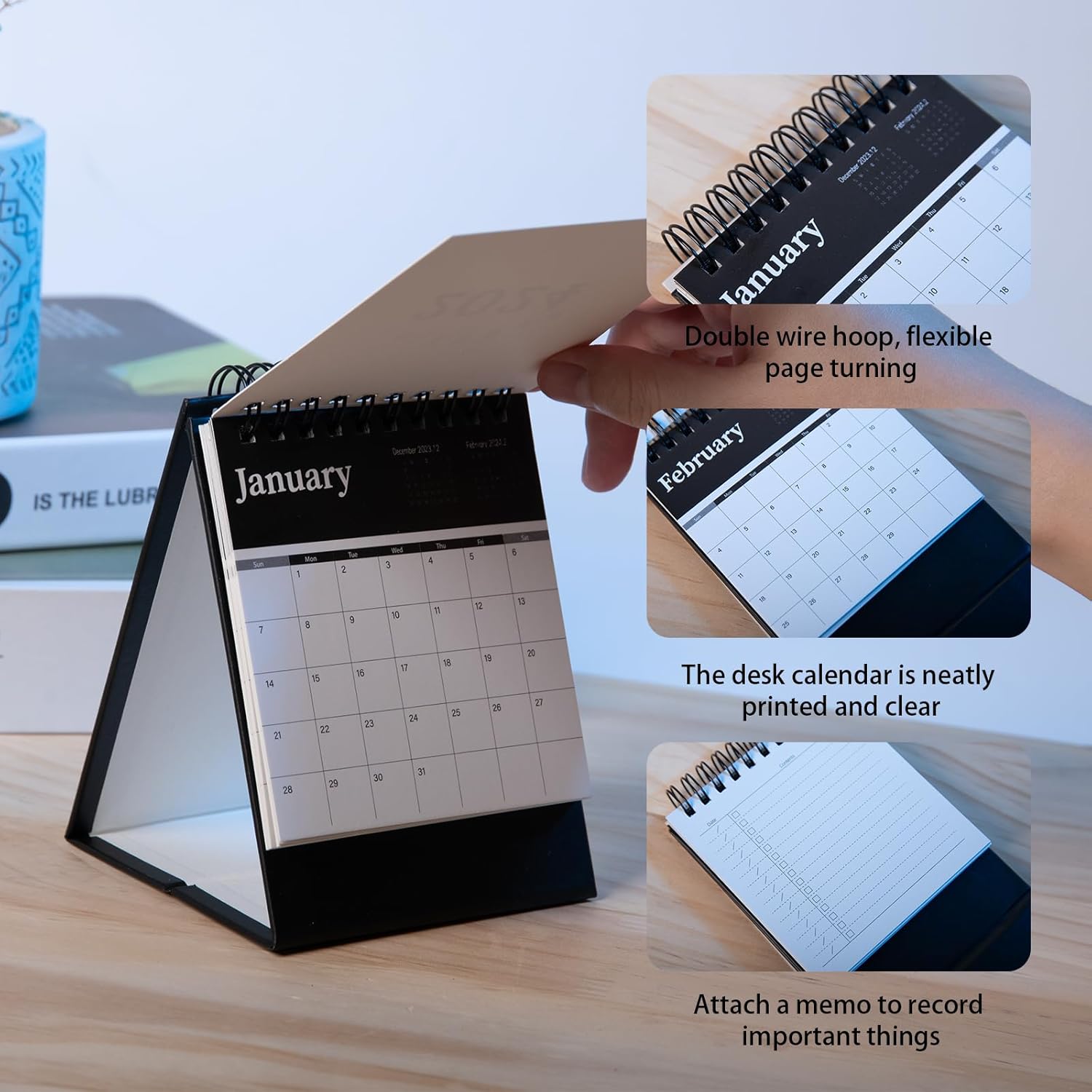 Calendario de escritorio pequeño 2024-2025, mini calendario de escritorio de julio de 2024 a diciembre de 2025, decoración de escritorio