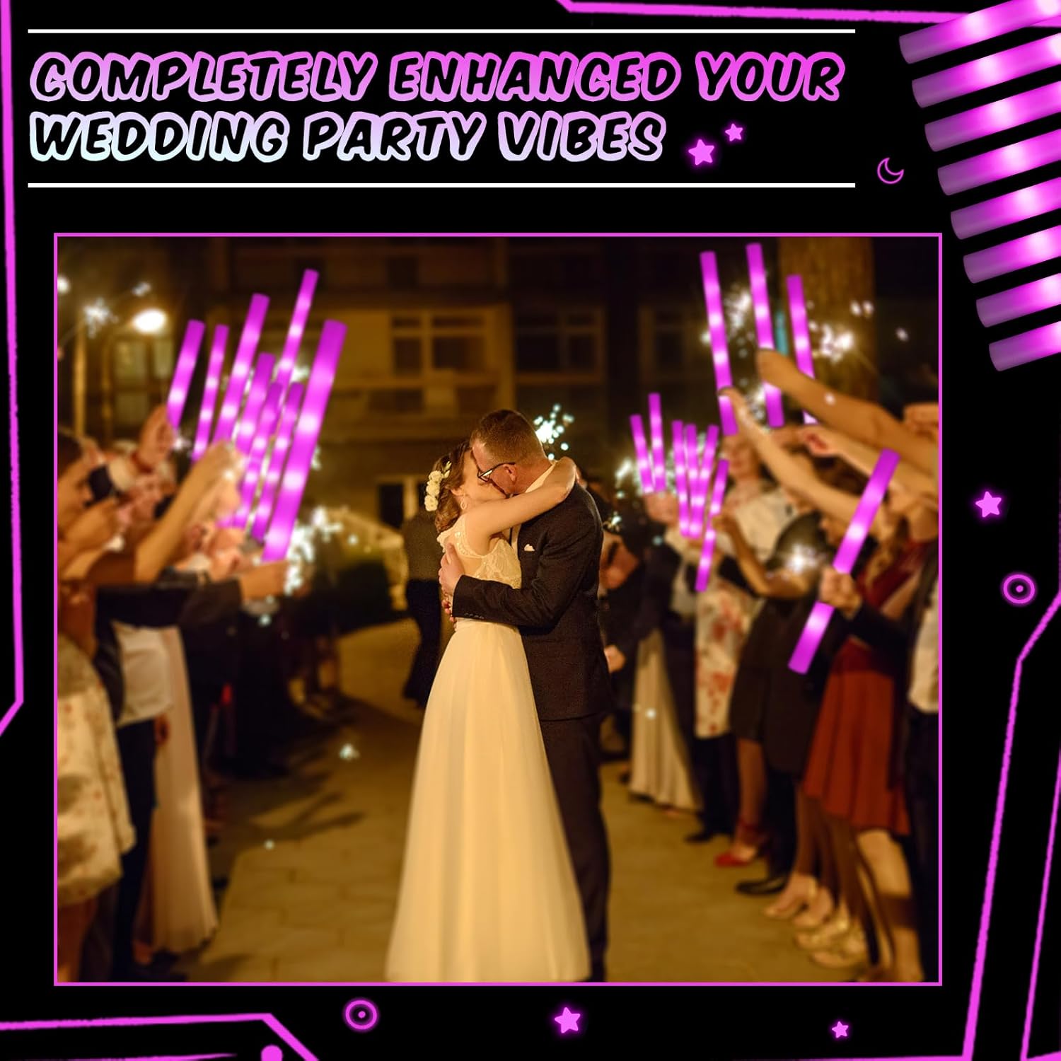 Ceenna Varillas luminosas LED a granel, 100 varillas gigantes de espuma de 18.9 pulgadas, suministros de fiesta que brillan en la oscuridad para
