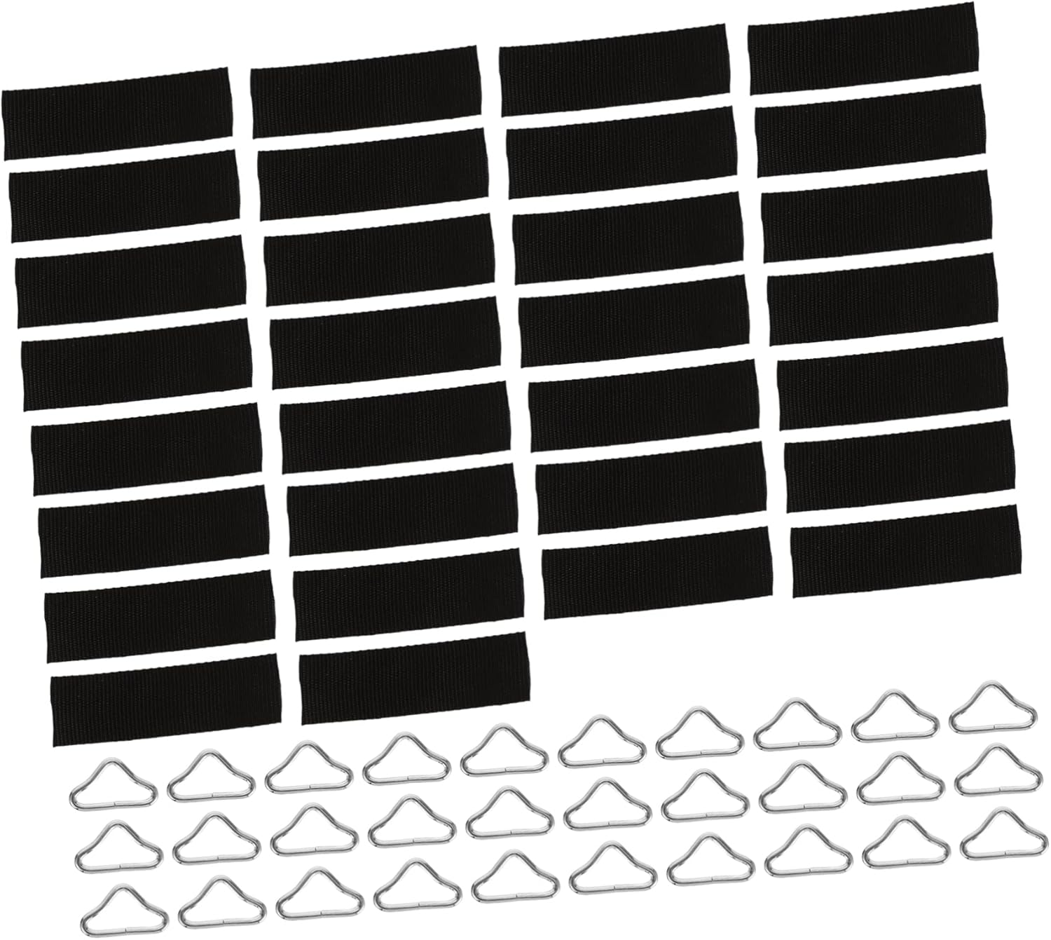 COHEALI 30pcs Trampolín Hebilla Trampolín Reparación Mat Acero Inoxidable Triángulo Anillos Vendaje Conector Colchón Cama para Niños Trampolín