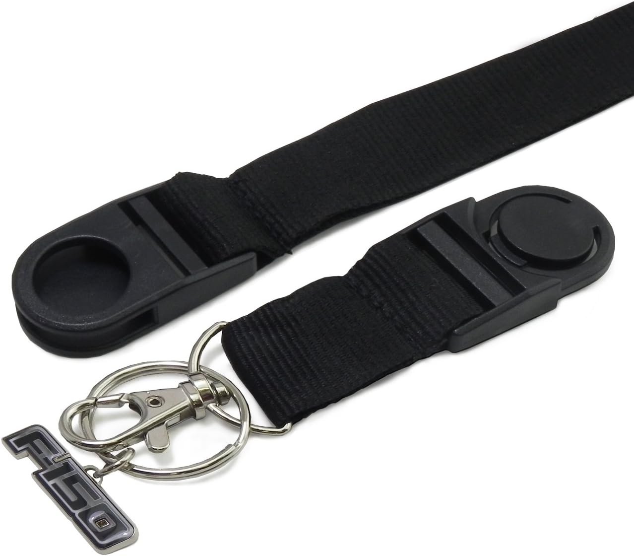Hecho para Ford F-150 2008-2014 Correa negra con llavero de metal 3D F-150, Negro –