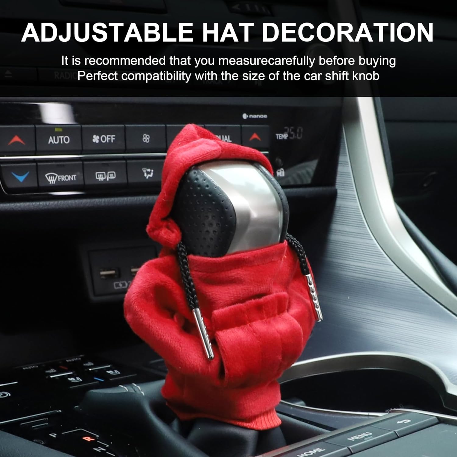 Funda para palanca de cambios de automóvil, diseño de suéter de moda, funda de perilla de palanca de cambios automática, bonito diseño de sudadera
