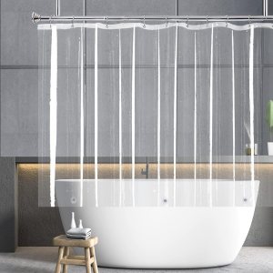 YISURE Cortina de ducha corta transparente de 65 pulgadas, vinilo Peva impermeable, juego de cortinas de ducha con 3 imanes pesados de 70 x 65 YISURE Cortina de ducha corta transparente de 65 pulgadas, vinilo Peva impermeable, juego de cortinas de ducha con 3 imanes pesados de 70 x 65