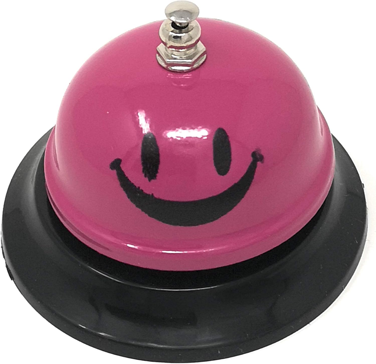 ASIAN HOME Campana de llamada de metal sonriente de 3.35 pulgadas de diámetro, campana de servicio de escritorio para hoteles, escuelas,