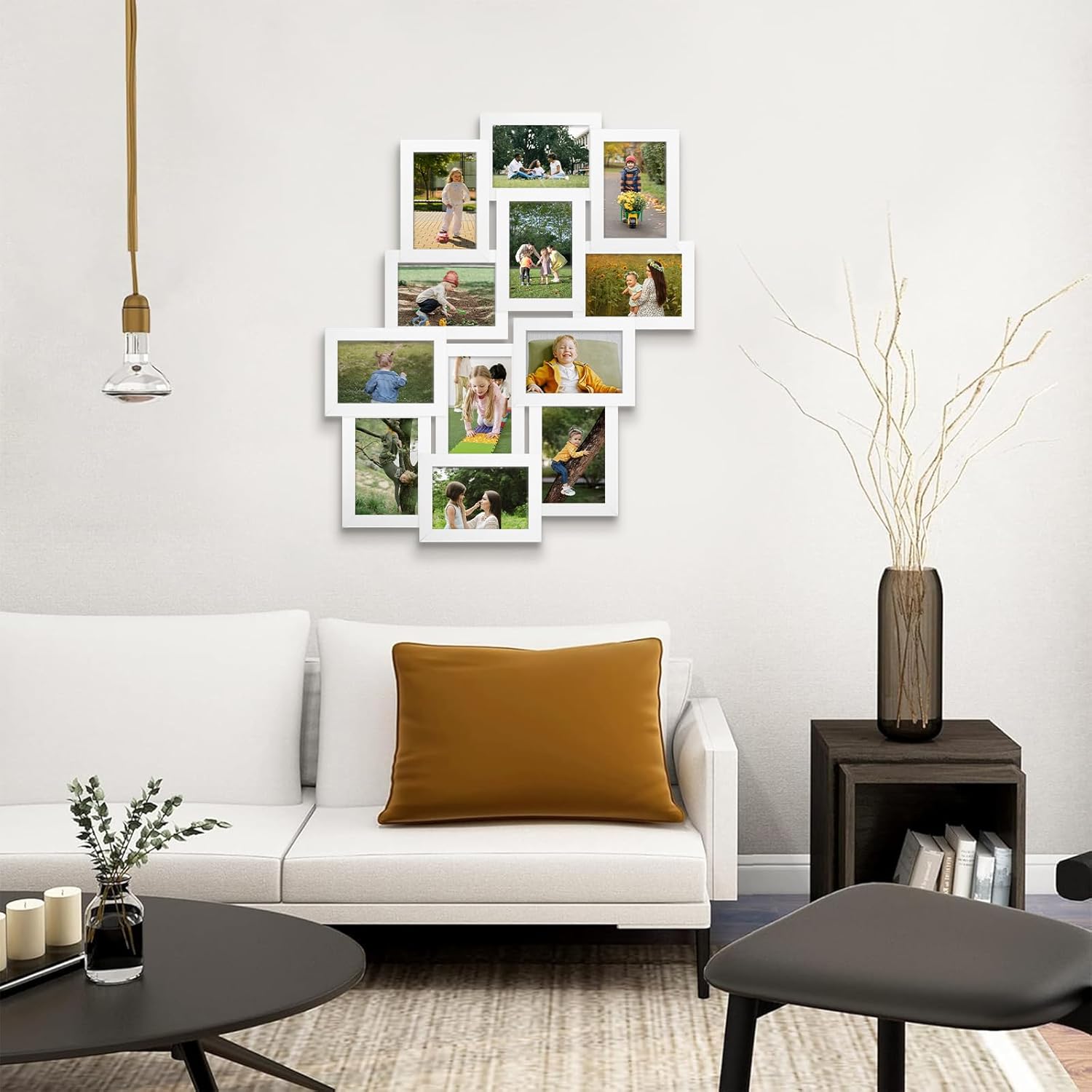 Marcos de fotos collage de 12 aperturas de Reunion Friends Family Memory Photo Frames Collage para decoración de pared, marco de fotos, selfie,