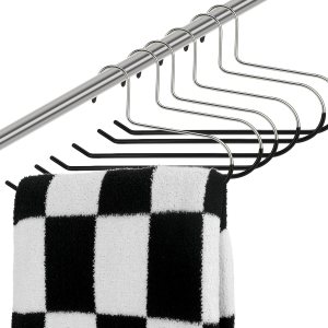 Tioncy 20 perchas de acero inoxidable con extremos abiertos para pantalones y jeans, perchas resistentes con revestimiento de vinilo antideslizante Tioncy 20 perchas de acero inoxidable con extremos abiertos para pantalones y jeans, perchas resistentes con revestimiento de vinilo antideslizante