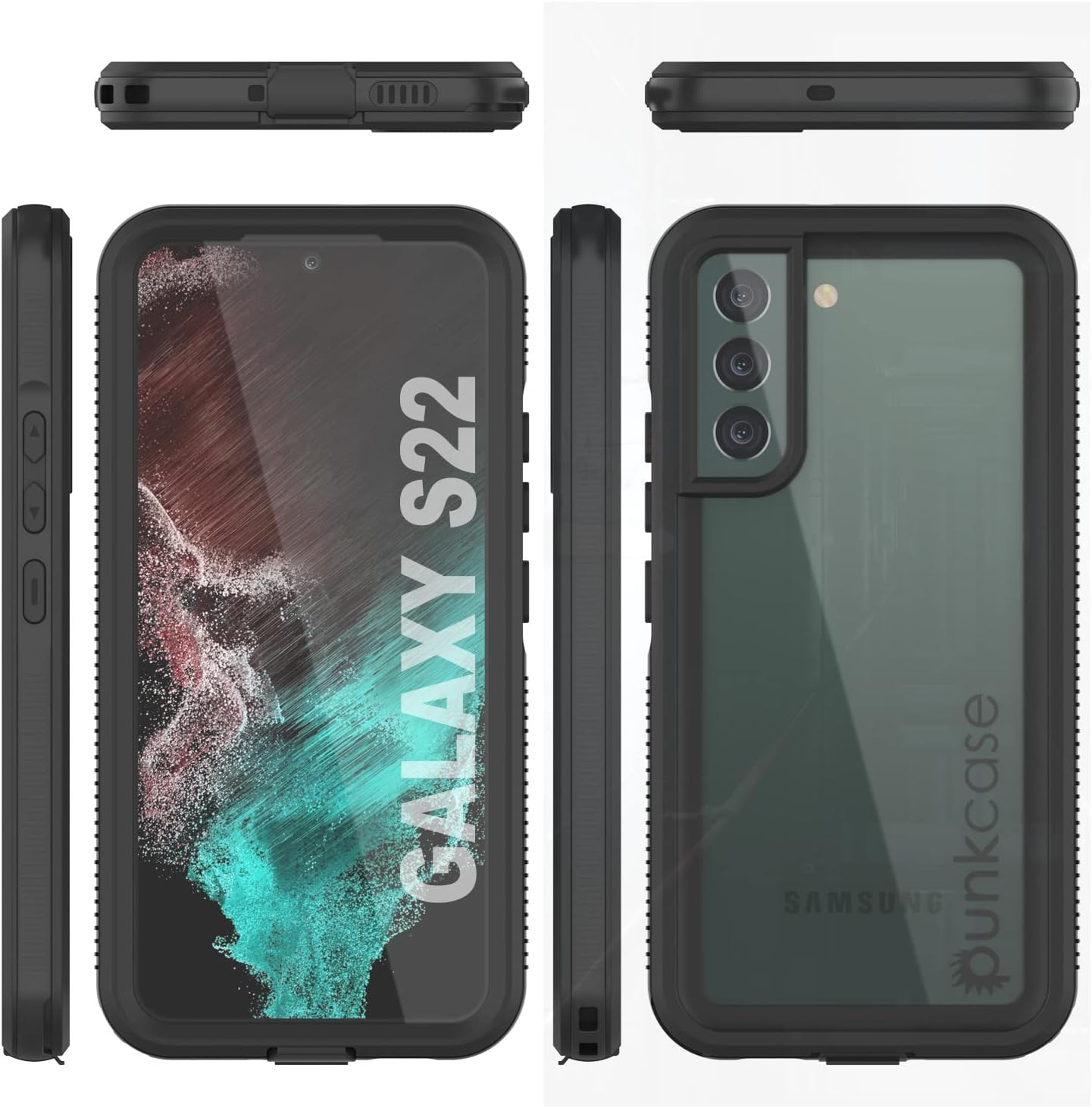 Punkcase Funda impermeable para Galaxy S22 Ultimato Series Slim Fit Certificado IP68 A prueba de golpes A prueba de suciedad a prueba de nieve Funda