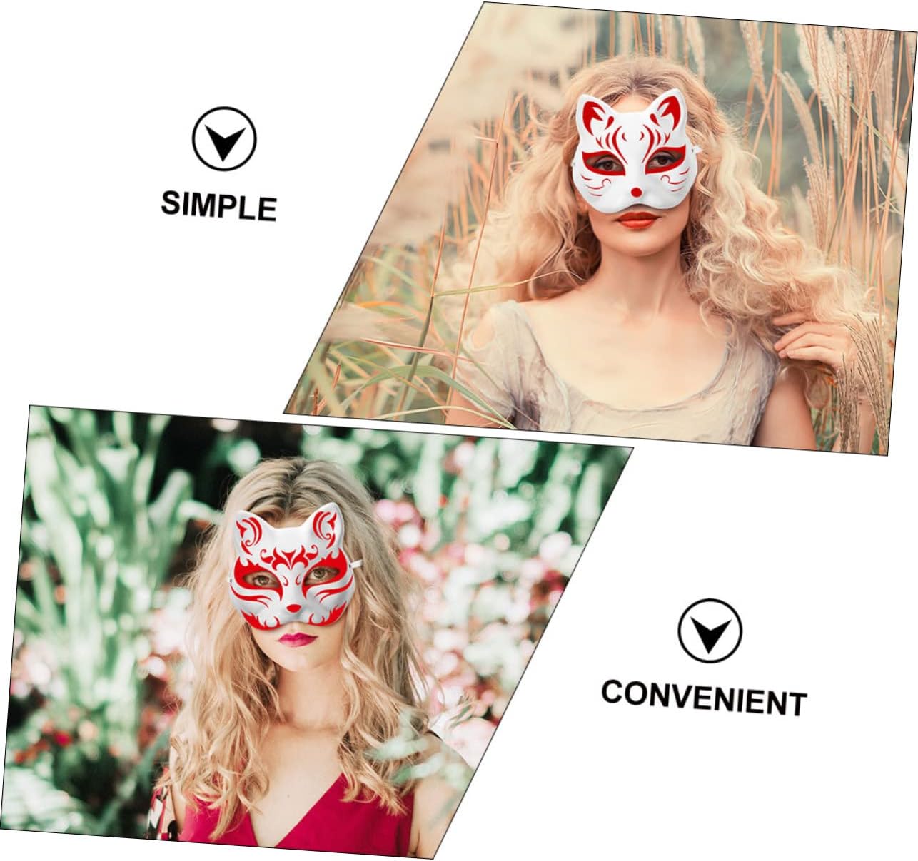 6 máscaras faciales de gato de Halloween, máscara blanca de pintura a mano, máscara de bricolaje para fiesta de cosplay, máscara de Halloween,