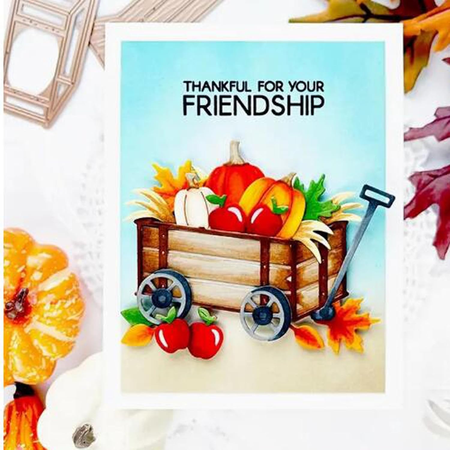 Carrito de compras 3D troquelado de metal para hacer tarjetas, calabaza de Navidad, remolque, troqueles de corte, plantillas de corte, álbumes de