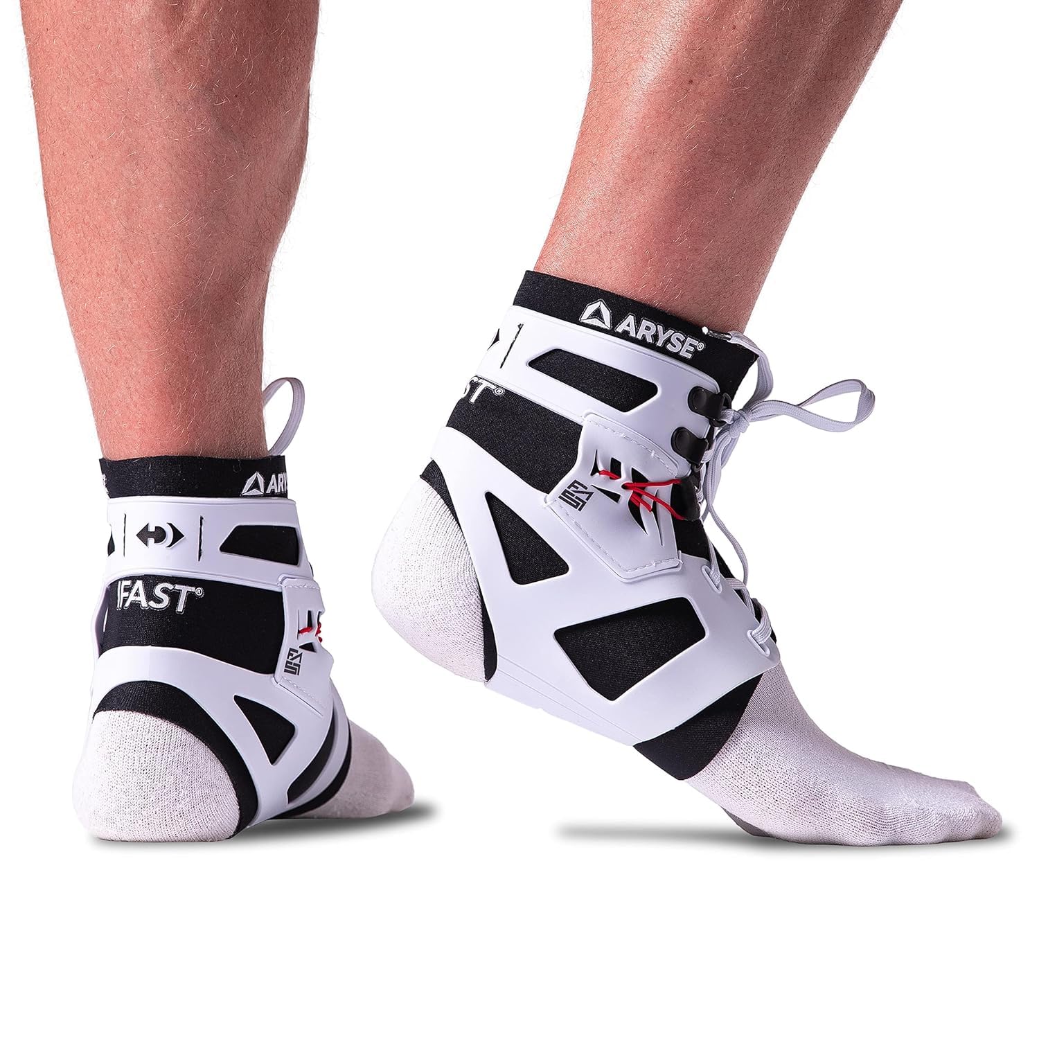 ARYSE IFAST – Tobillera estabilizadora de tobillo para hombres y mujeres, ideal para baloncesto, voleibol, fútbol y mucho más. (XXL, blanco, par)