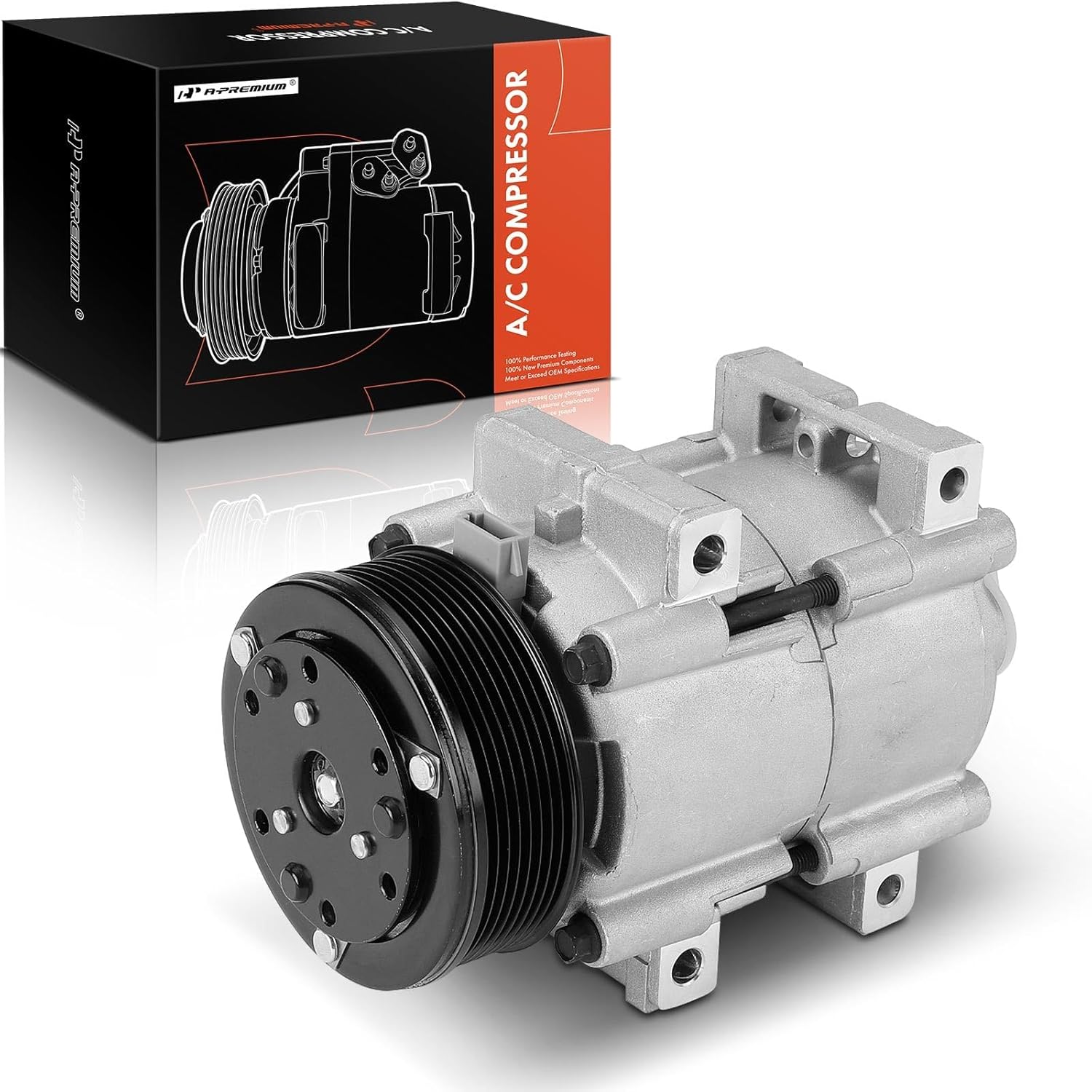 A-Premium Compresor de aire acondicionado con embrague compatible con Ford Excursion 2000 2001 2002 2003, 7.3L