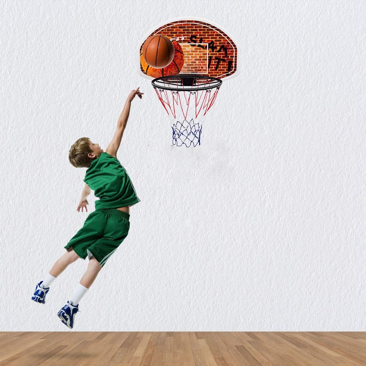 Goplus Aro de baloncesto de 29 x 20 pulgadas, montado en la pared, portátil, para deportes en interiores y exteriores, adecuado para adultos y niños