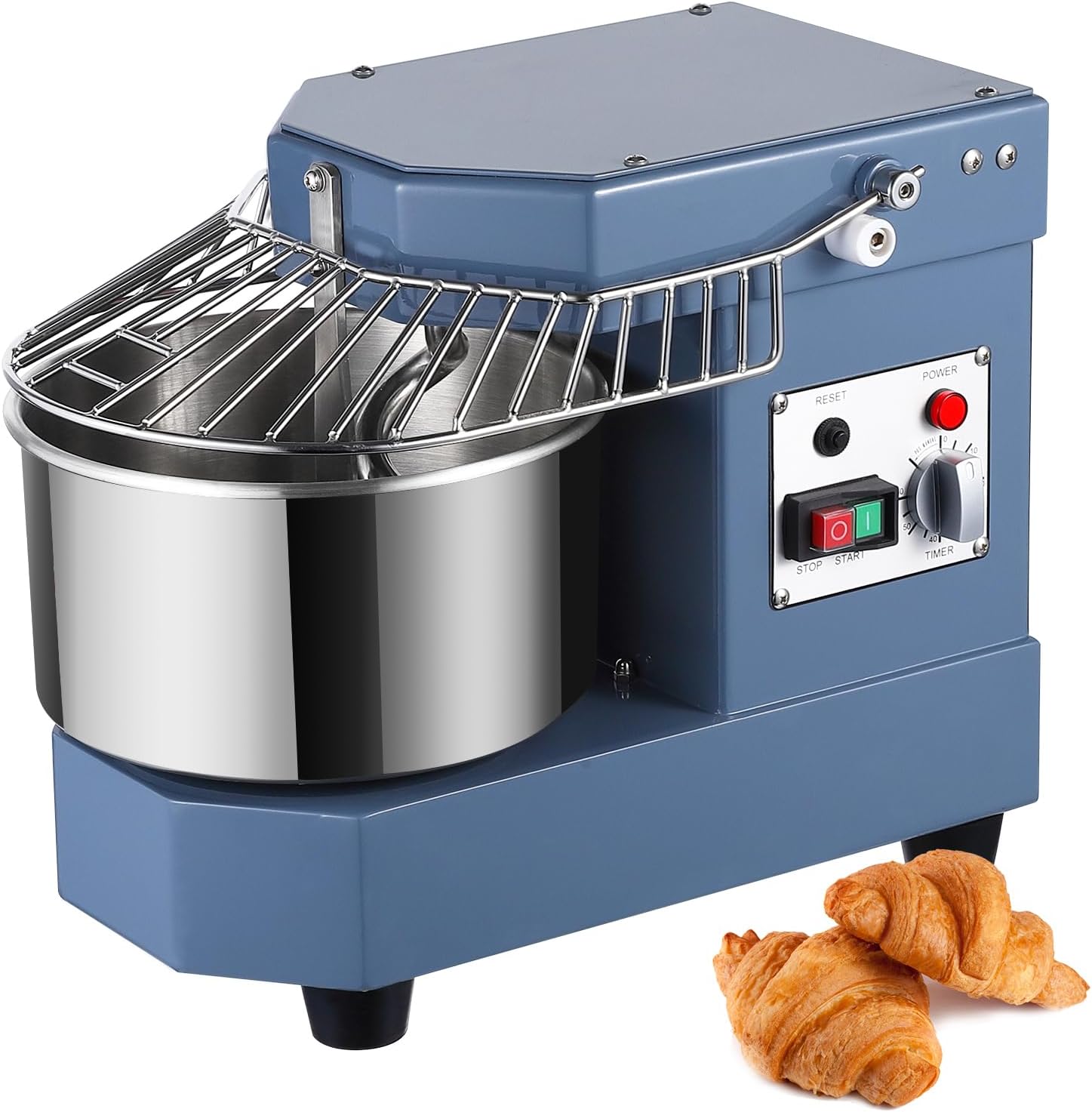 Mezclador de masa comercial, capacidad de 8 cuartos de galón, máquina de amasado de masa de doble rotación de 450 W con cuenco de acero inoxidable,