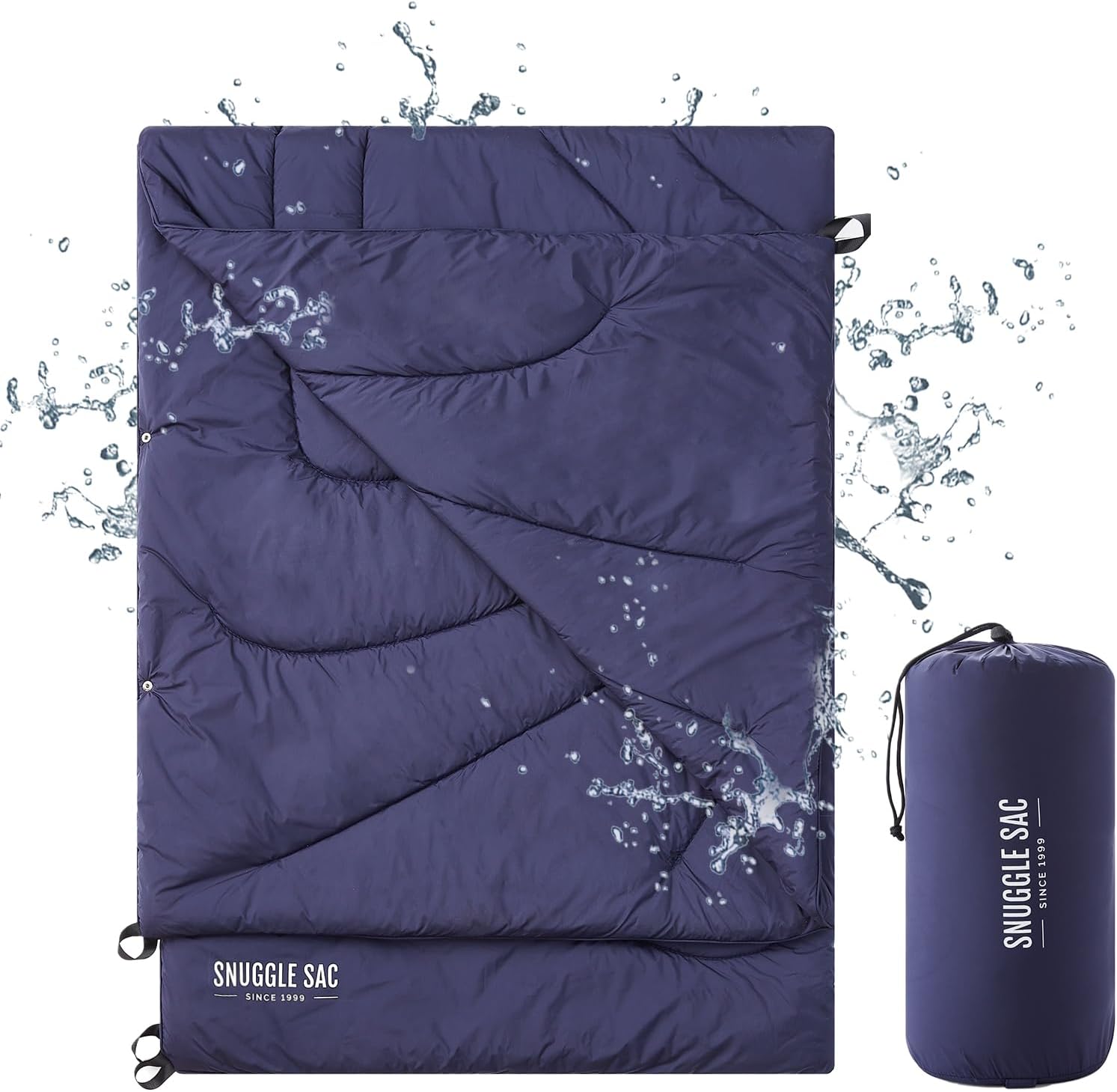 Snuggle Sac Manta de campamento para exteriores, plegable, impermeable, cálida, para senderismo, estadio, ligera, compacta, para viajes, playa,