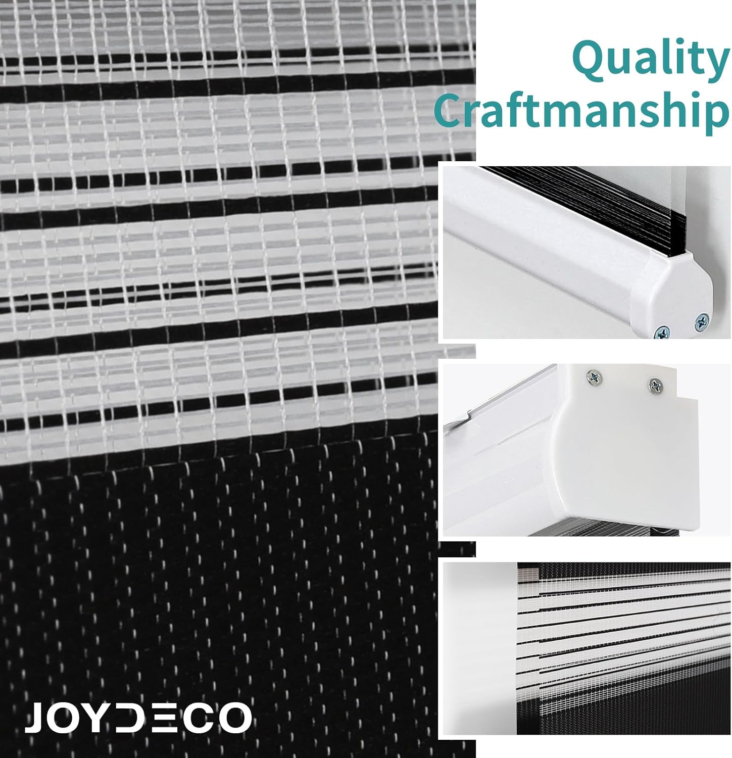 Joydeco Persianas sin cordones estilo cebra para ventanas, 35 pulgadas de ancho, cortinas enrollables traslúcidas de doble capa para filtrar la luz,